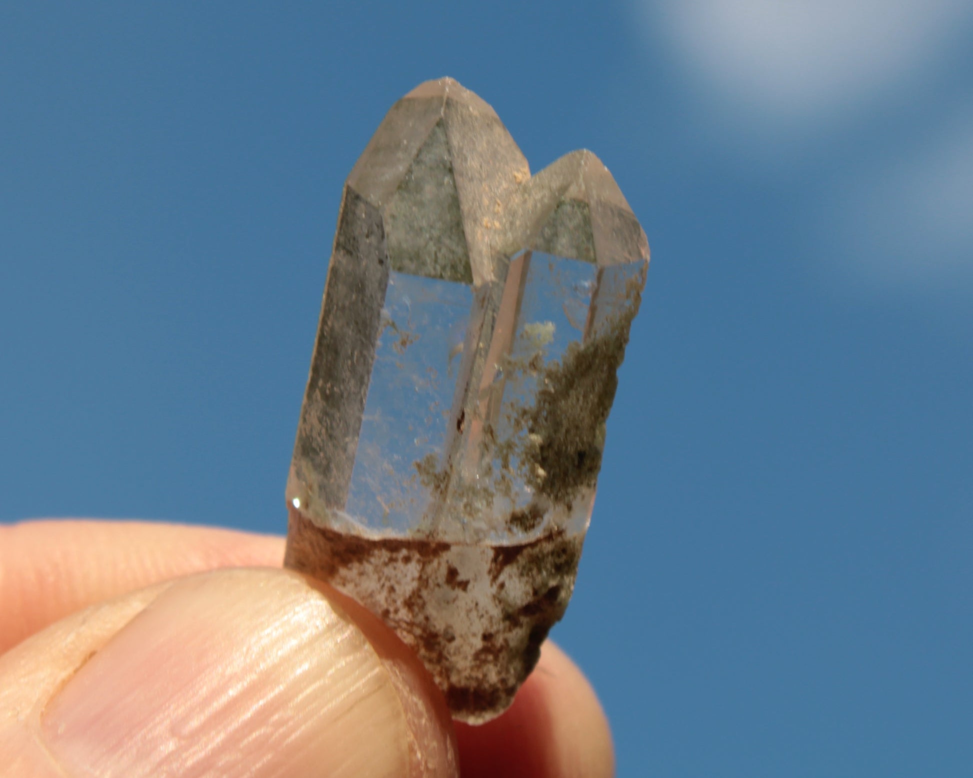 Non-identical Twinned Quartz, paired Yin Yang and Imprinted with Chlorite from Skardu 4.4g Rocks and Things