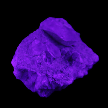 Quartz crystals in Feldspar matrix from Pakistan 313.8ct 62.8g in UV light - Rocks and Things Store