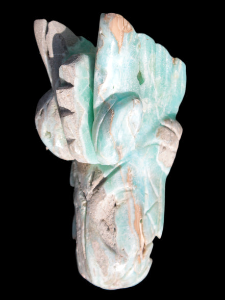 Caribbean Calcite hand-carved dragon's head 675g
