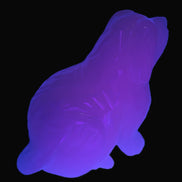 Mangano Calcite hand-carved sitting dog 604g Rocks and Things Store