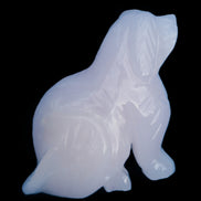 Mangano Calcite hand-carved sitting dog 604g Rocks and Things Store