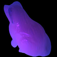 Mangano Calcite hand-carved sitting dog 604g Rocks and Things Store