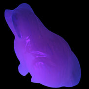 Mangano Calcite hand-carved sitting dog 604g Rocks and Things Store