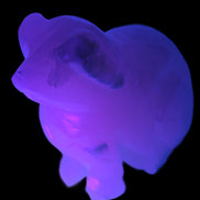 Mangano Calcite hand-carved sitting dog 604g Rocks and Things Store