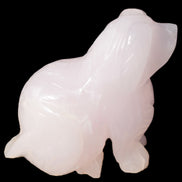 Mangano Calcite hand-carved sitting dog 604g Rocks and Things Store