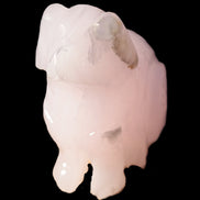 Mangano Calcite hand-carved sitting dog 604g Rocks and Things Store