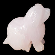 Mangano Calcite hand-carved sitting dog 604g Rocks and Things Store