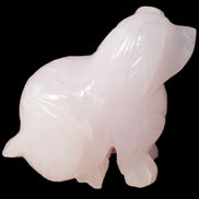 Mangano Calcite hand-carved sitting dog 604g Rocks and Things Store