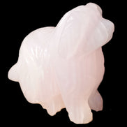 Mangano Calcite hand-carved sitting dog 604g Rocks and Things Store