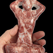 Red and White Jasper Marble hand-carved yoga  pose figure 100*178mm 885g Rocks and Things