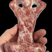 Red and White Jasper Marble hand-carved yoga  pose figure 100*178mm 885g Rocks and Things
