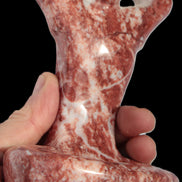 Red and White Jasper Marble hand-carved yoga  pose figure 100*178mm 885g Rocks and Things