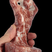 Red and White Jasper Marble hand-carved yoga  pose figure 100*178mm 885g Rocks and Things