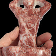 Red and White Jasper Marble hand-carved yoga  pose figure 100*178mm 885g Rocks and Things