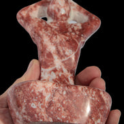 Red and White Jasper Marble hand-carved yoga  pose figure 100*178mm 885g Rocks and Things