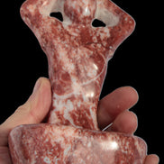Red and White Jasper Marble hand-carved yoga  pose figure 100*178mm 885g Rocks and Things