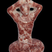 Red and White Jasper Marble hand-carved yoga  pose figure 100*178mm 885g Rocks and Things