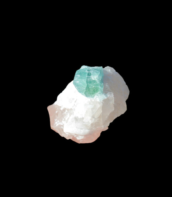 Blue with Green Tourmaline on matrix from Afghanistan 74.9ct 14.9g in sunshine - Rocks and Things Store