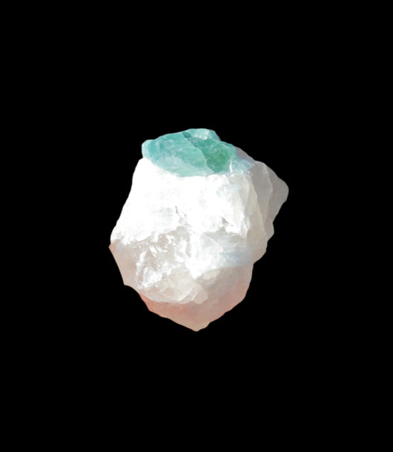 Blue with Green Tourmaline on matrix from Afghanistan 74.9ct 14.9g in sunshine - Rocks and Things Store