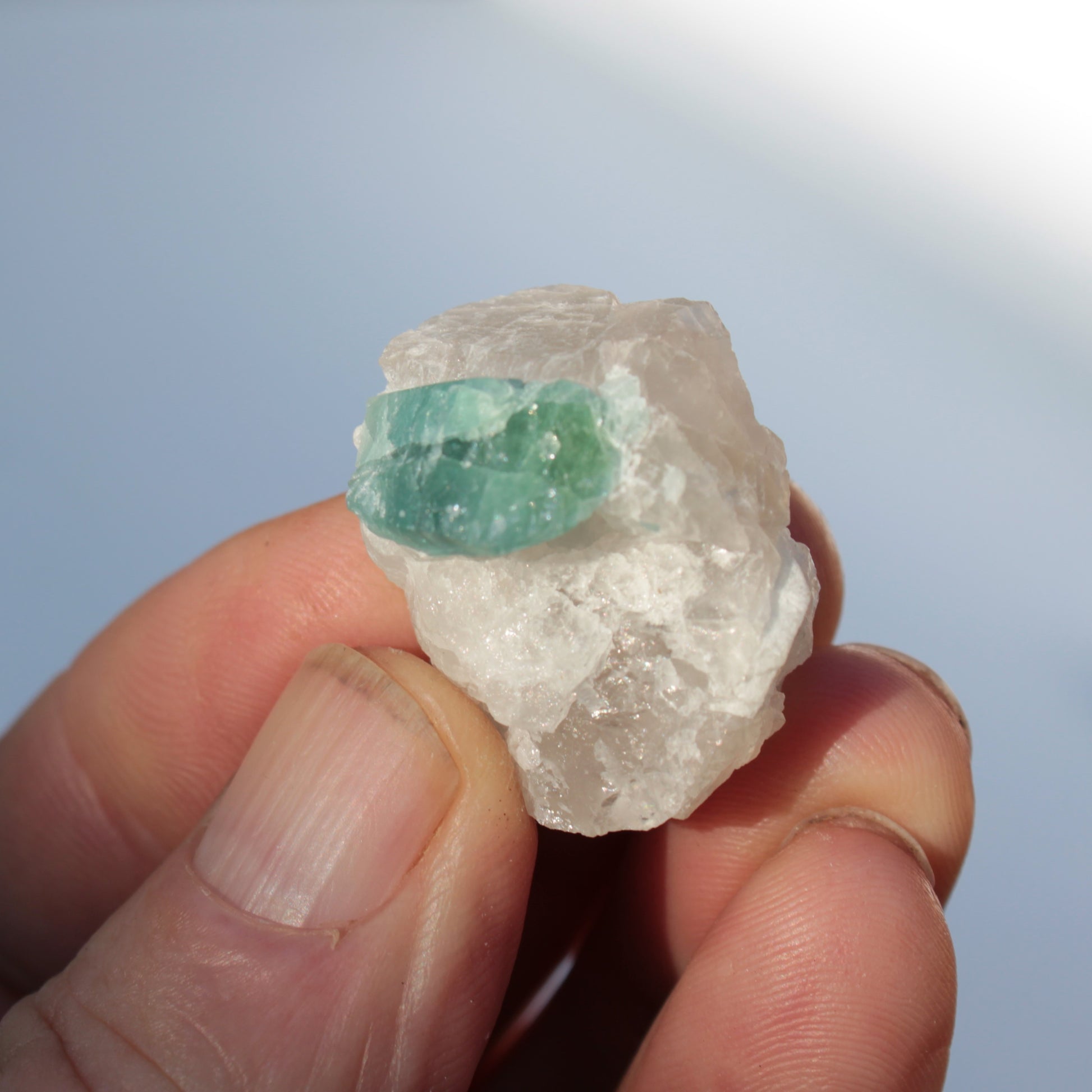 Blue with Green Tourmaline on matrix from Afghanistan 74.9ct 14.9g Rocks and Things