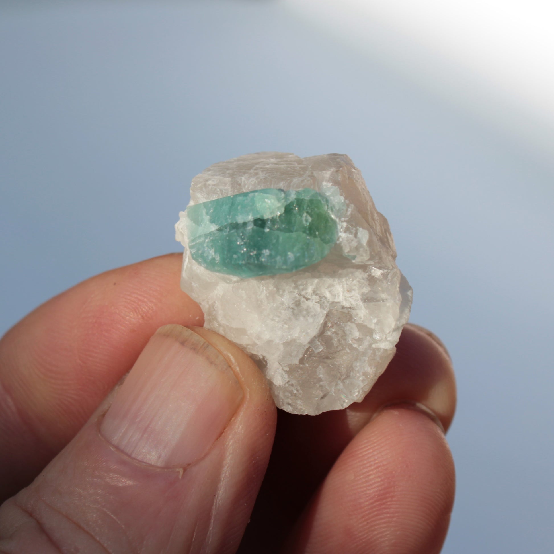 Blue with Green Tourmaline on matrix from Afghanistan 74.9ct 14.9g Rocks and Things