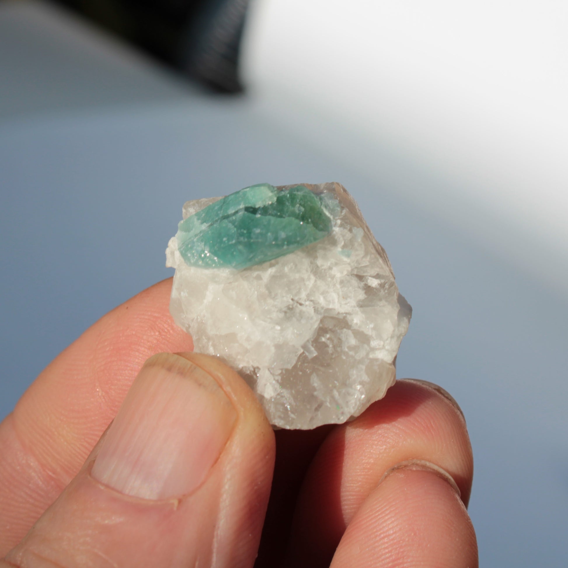 Blue with Green Tourmaline on matrix from Afghanistan 74.9ct 14.9g Rocks and Things