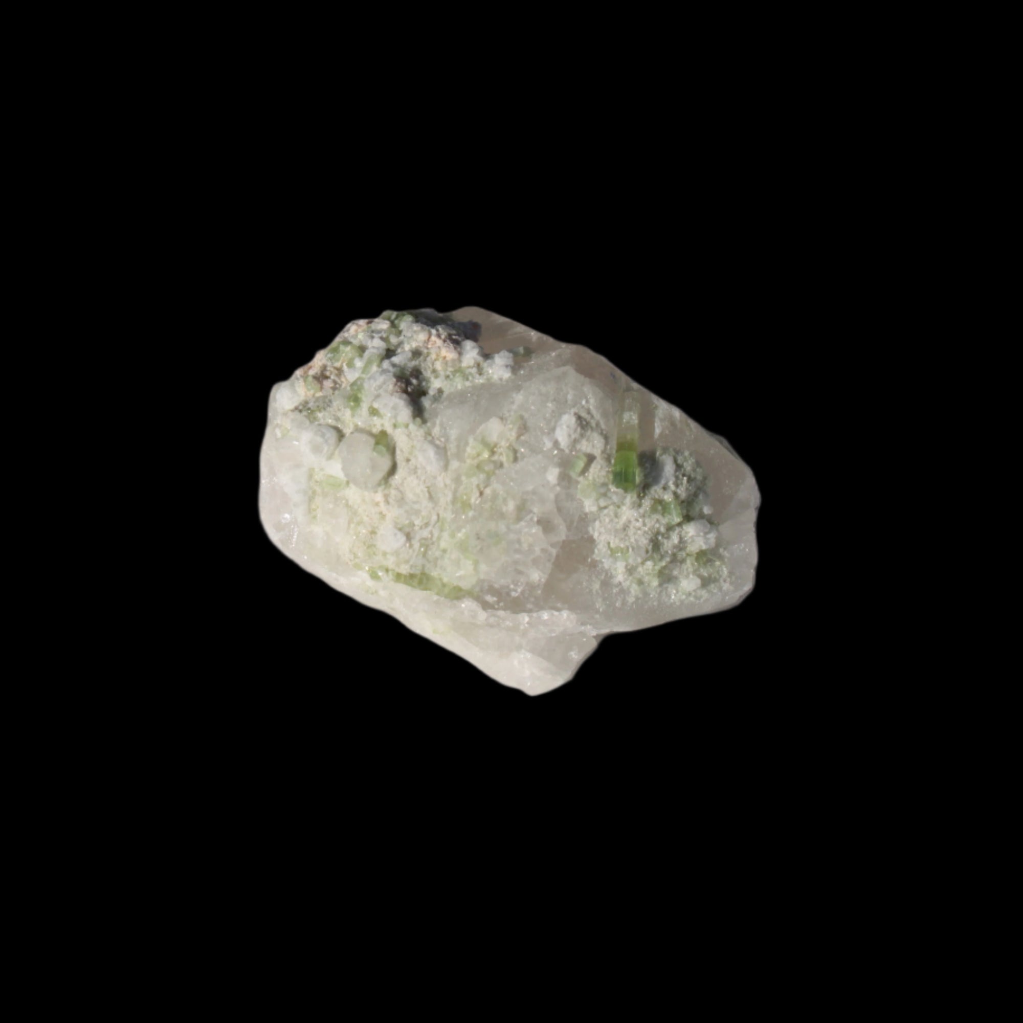 Green Tourmaline on matrix from Afghanistan 98ct 19.7g in sunshine - Rocks and Things Store