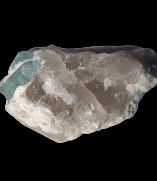 Blue Tourmaline on matrix from Afghanistan 81.8ct 16.4g in sunshine - Rocks and Things Store