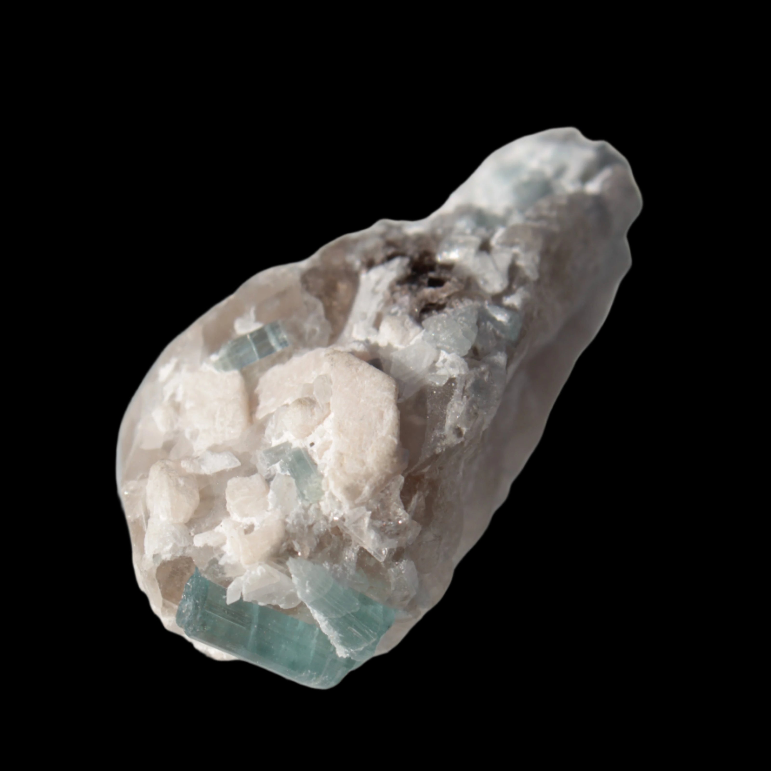 Blue Tourmaline on matrix from Afghanistan 81.8ct 16.4g in sunshine - Rocks and Things Store