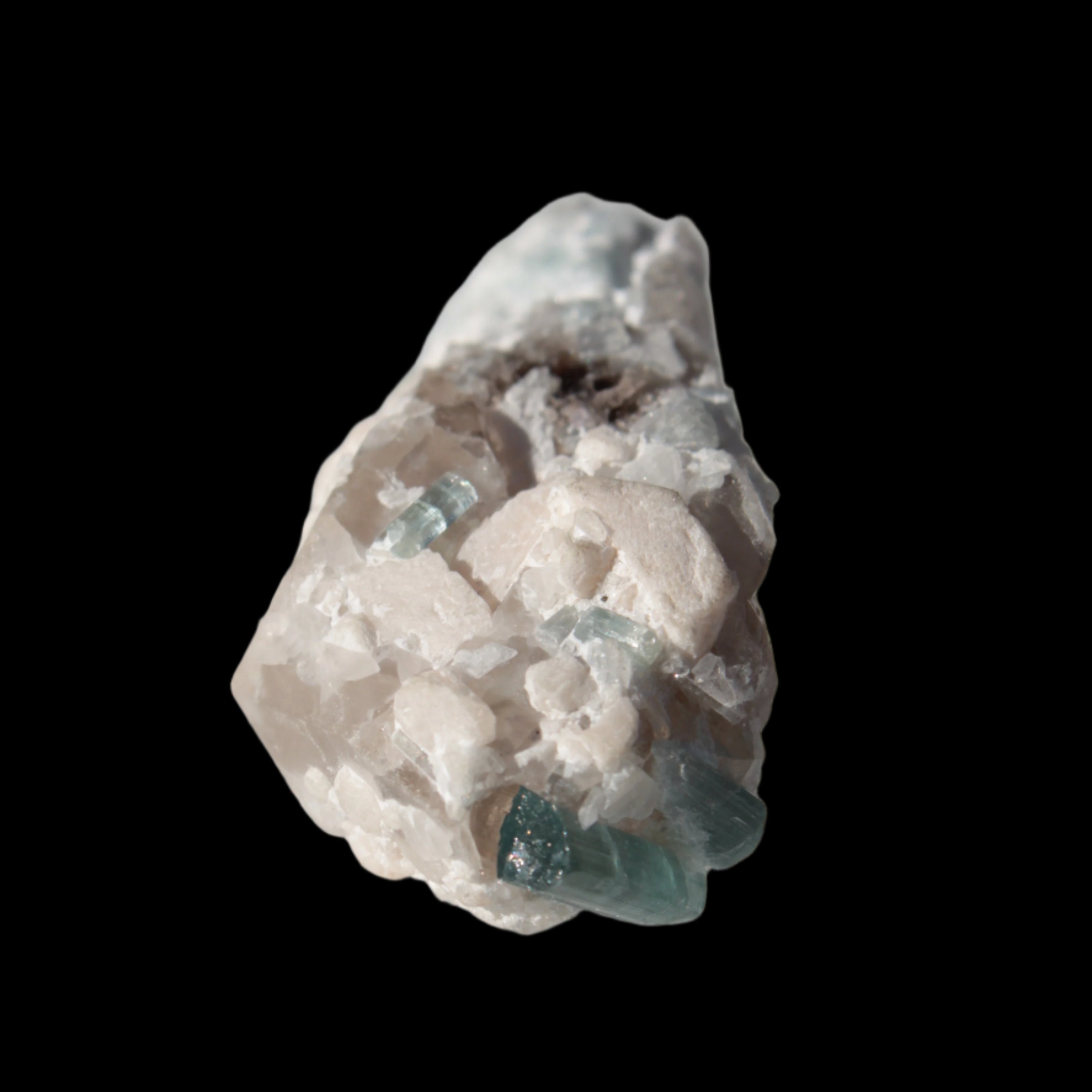 Blue Tourmaline on matrix from Afghanistan 81.8ct 16.4g in sunshine - Rocks and Things Store