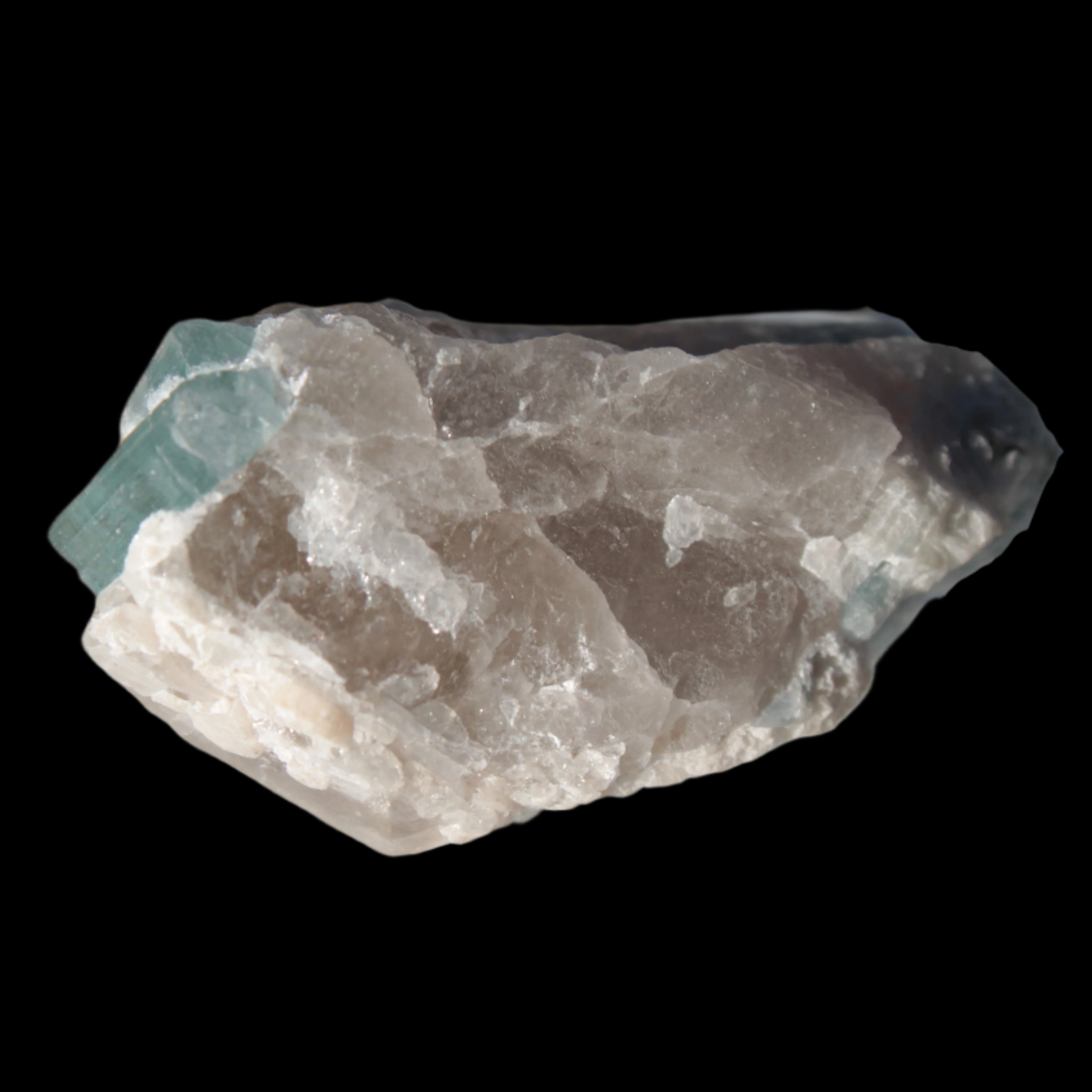 Blue Tourmaline on matrix from Afghanistan 81.8ct 16.4g in sunshine - Rocks and Things Store