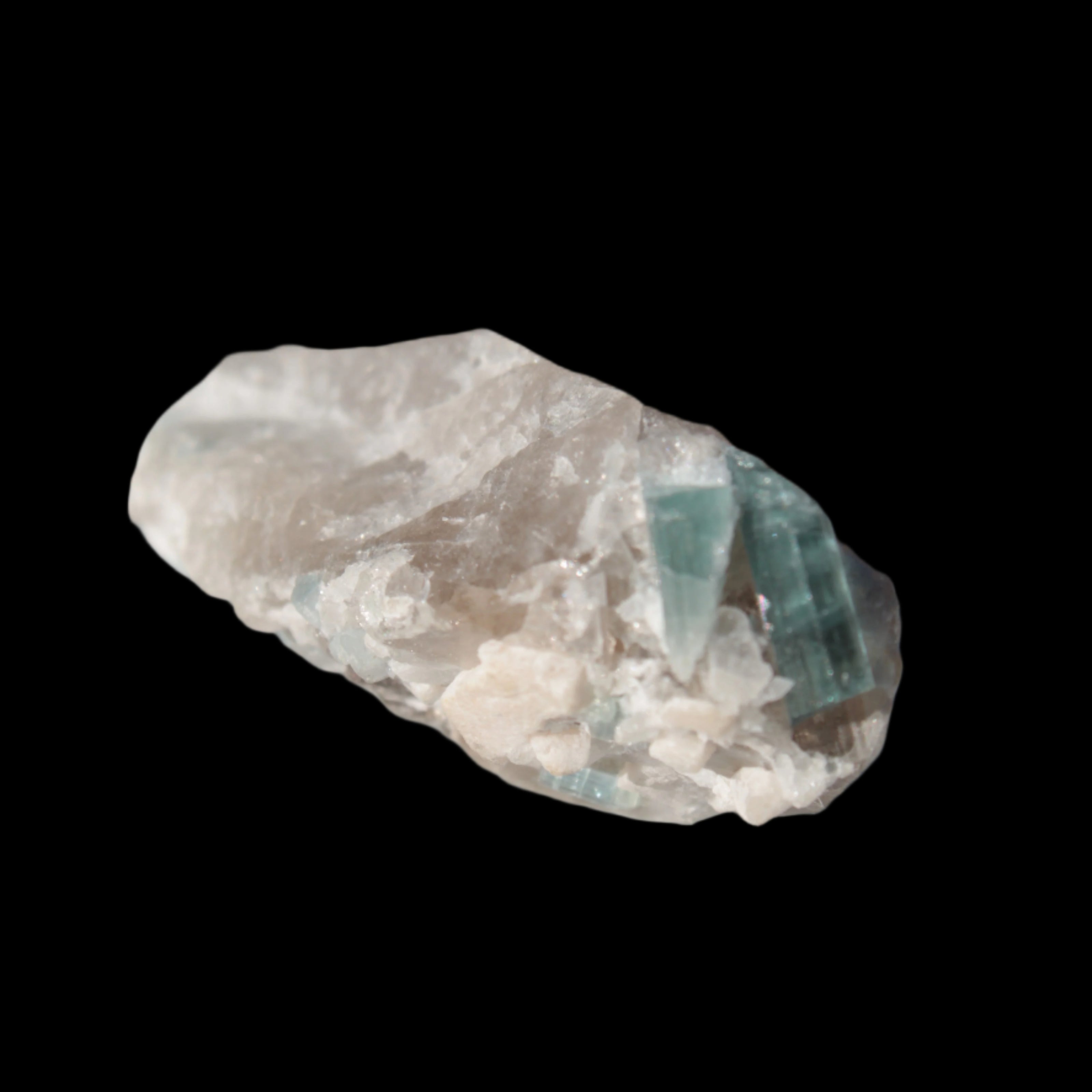 Blue Tourmaline on matrix from Afghanistan 81.8ct 16.4g in sunshine - Rocks and Things Store