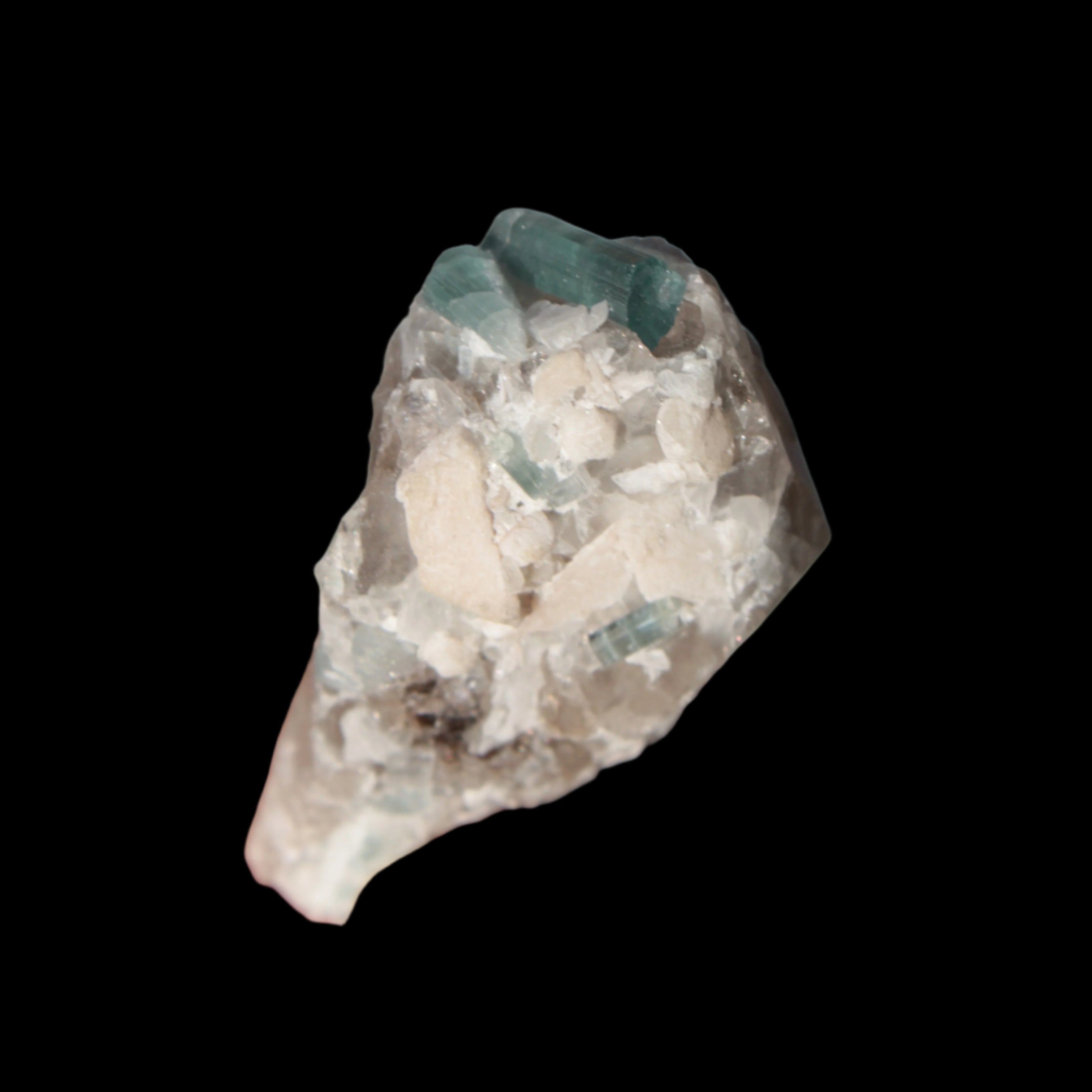 Blue Tourmaline on matrix from Afghanistan 81.8ct 16.4g in sunshine - Rocks and Things Store