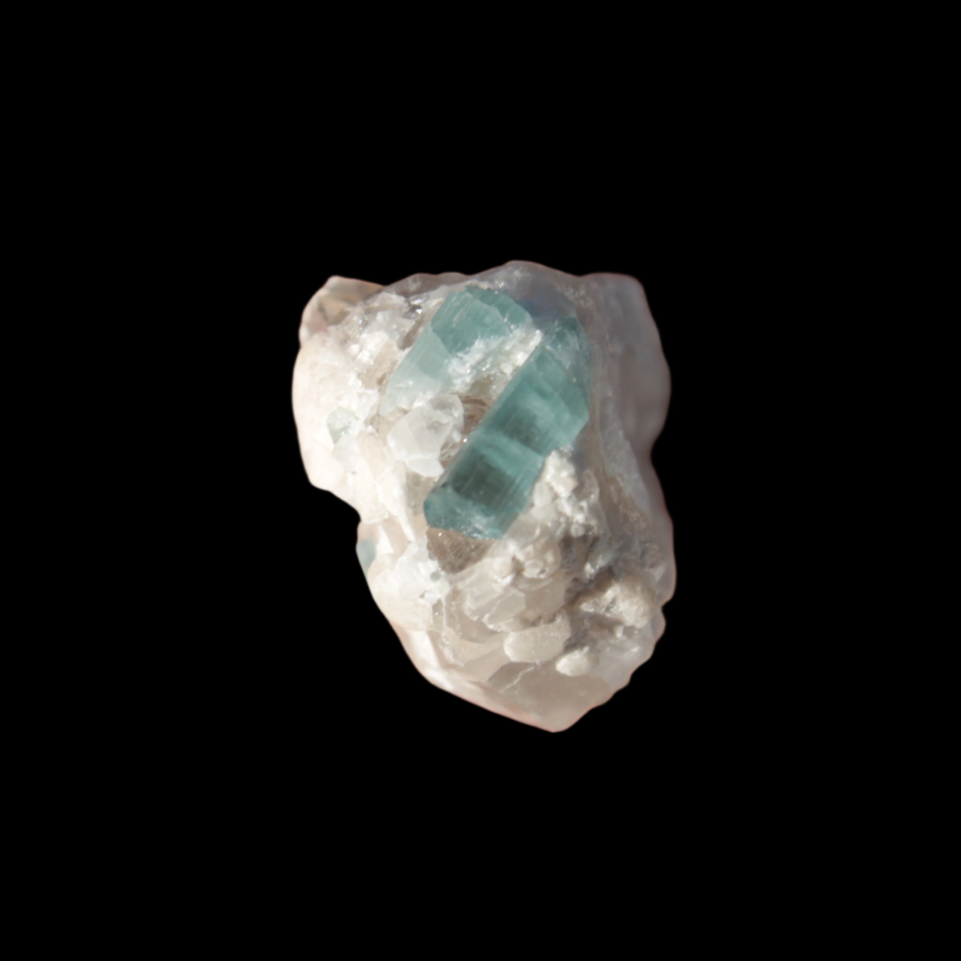 Blue Tourmaline on matrix from Afghanistan 81.8ct 16.4g in sunshine - Rocks and Things Store