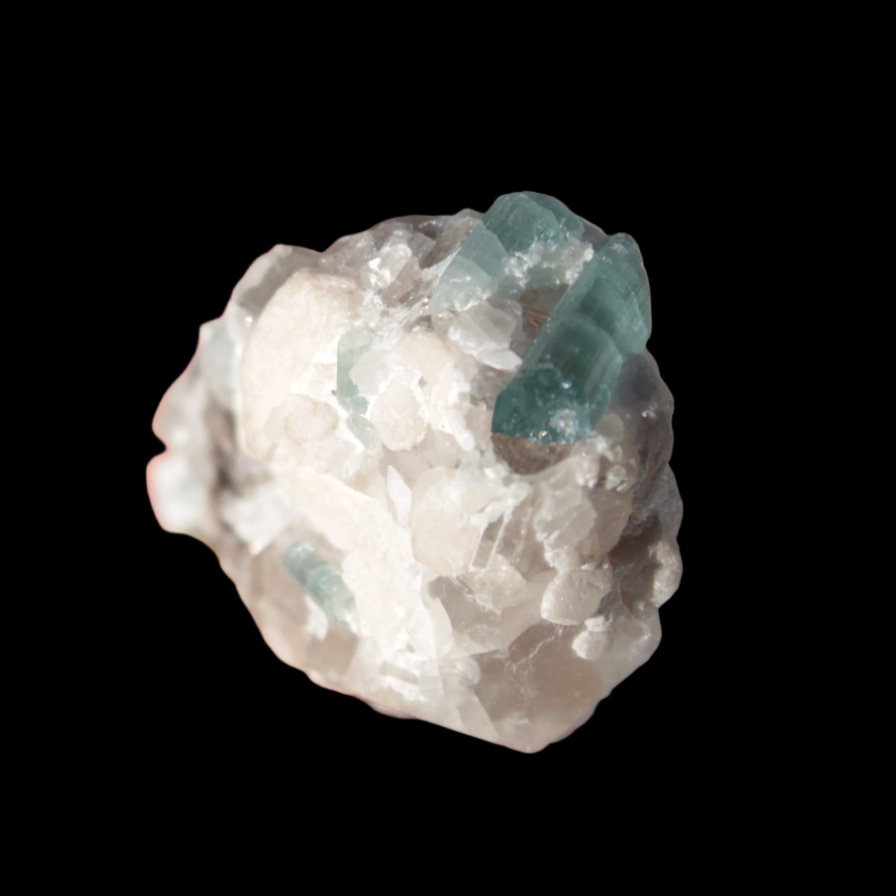 Blue Tourmaline on matrix from Afghanistan 81.8ct 16.4g in sunshine - Rocks and Things Store