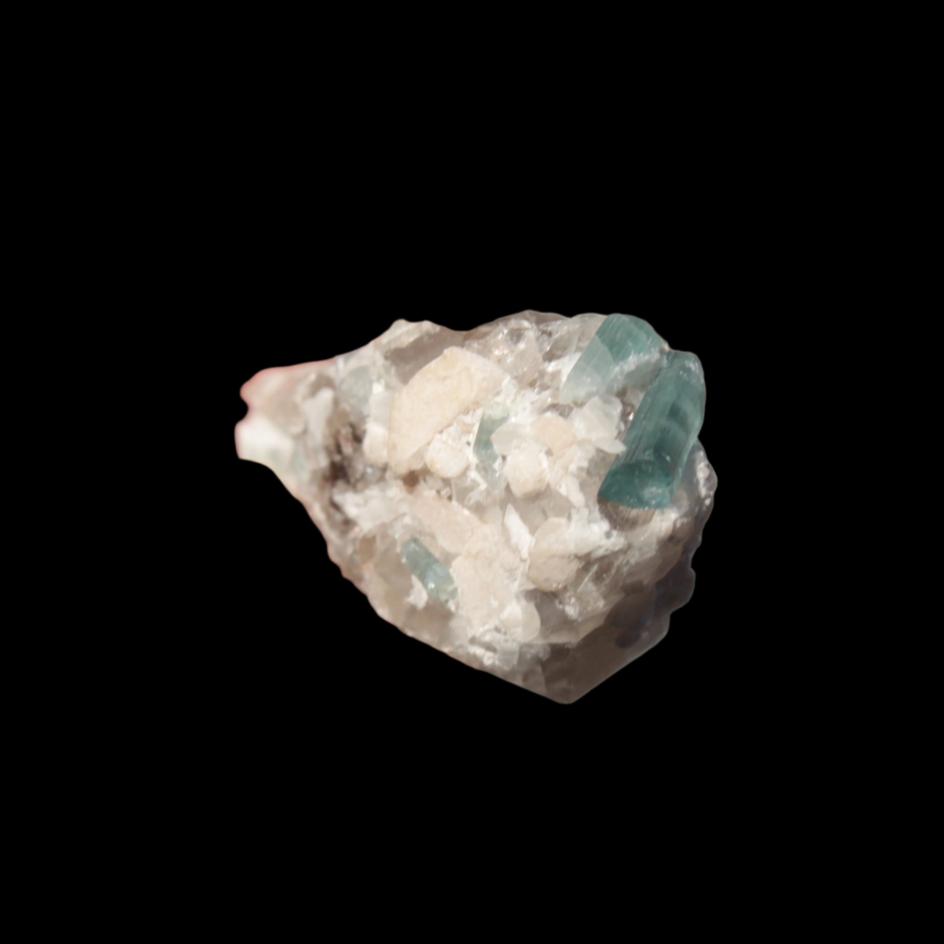 Blue Tourmaline on matrix from Afghanistan 81.8ct 16.4g in sunshine - Rocks and Things Store