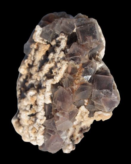 Cubic Fluorite cluster with UV reactive Calcite 278g in sunshine - Rocks and Things Store