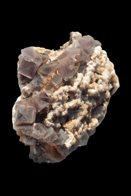 Cubic Fluorite cluster with UV reactive Calcite 278g in sunshine - Rocks and Things Store