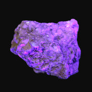 Pink Topaz with Green Tourmaline in Muscovite/Feldspar matrix 99.5g in UV light  - Rocks and Things Store