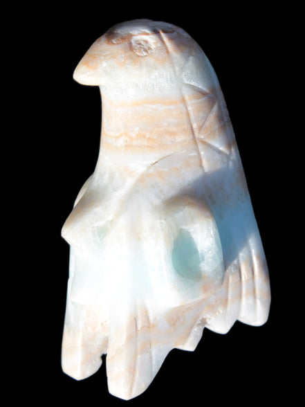 Caribbean Calcite hand-carved dragon's head 221.7g