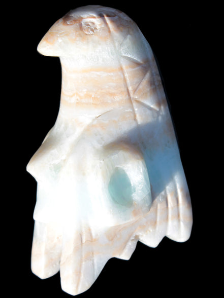 Caribbean Calcite hand-carved dragon's head 221.7g
