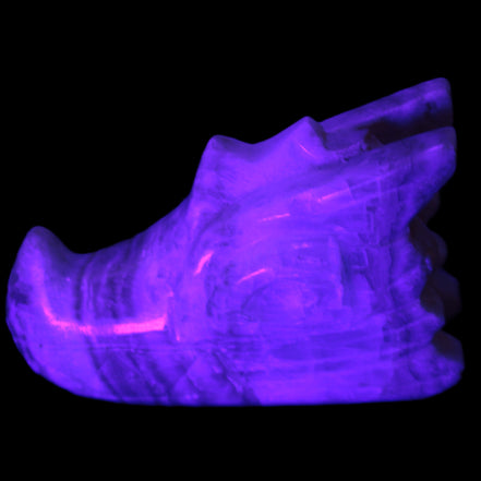 Caribbean Calcite hand-carved dragon's head 221.7g