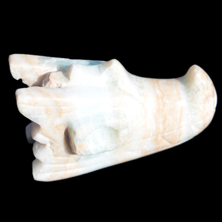 Caribbean Calcite hand-carved dragon's head 221.7g