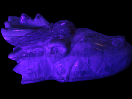 Caribbean Calcite hand-carved dragon's head 770g