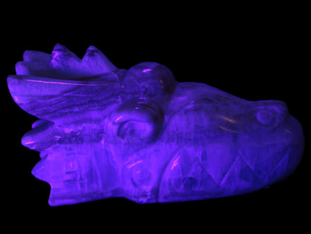 Caribbean Calcite hand-carved dragon's head 770g