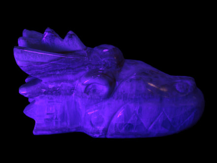 Caribbean Calcite hand-carved dragon's head 770g
