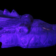 Caribbean Calcite hand-carved dragon's head 770g