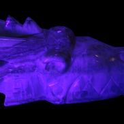 Caribbean Calcite hand-carved dragon's head 770g