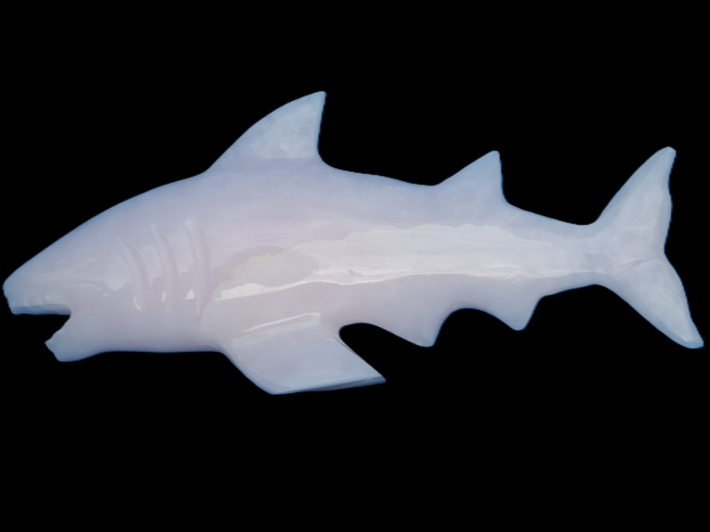 Mangano Calcite hand-carved shark 687g Rocks and Things