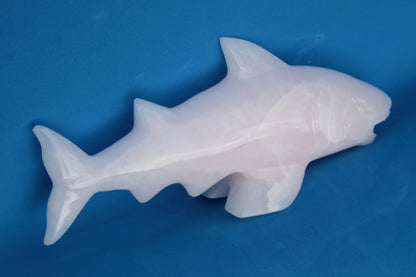 Mangano Calcite hand-carved shark 687g Rocks and Things